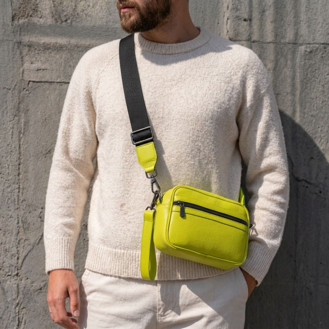 Bandolera León Amarillo Neon